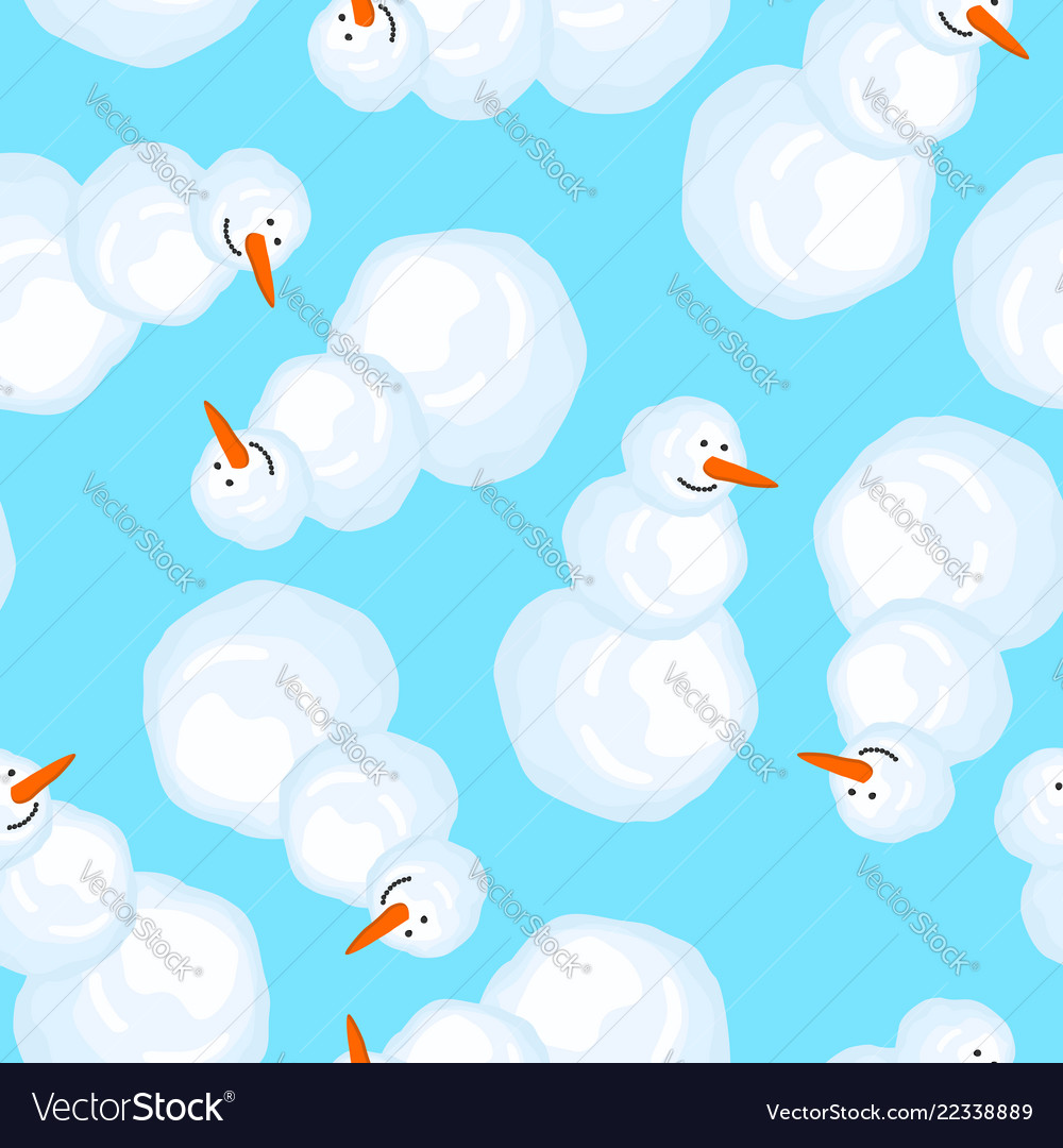 Snowman pattern year background Vector Image Snowman pattern year background