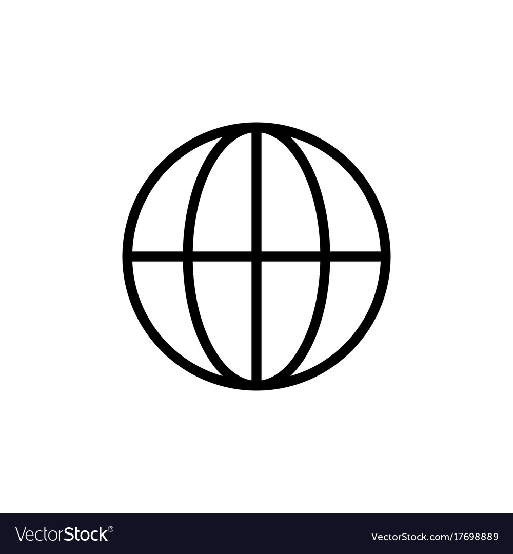 Thin line globe icon