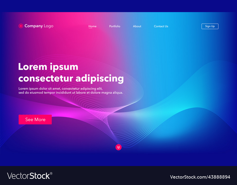 Abstract background website landing page template vector image Abstract background website landing page template