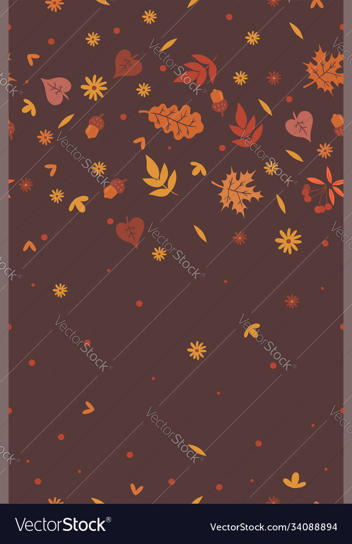 Autumn seamless pattern with leaves graphics