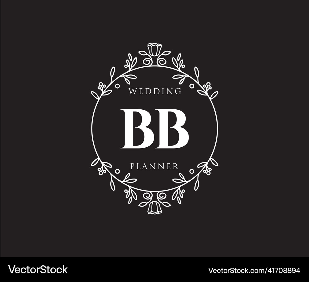 Bb initials letter wedding monogram logos Vector Image