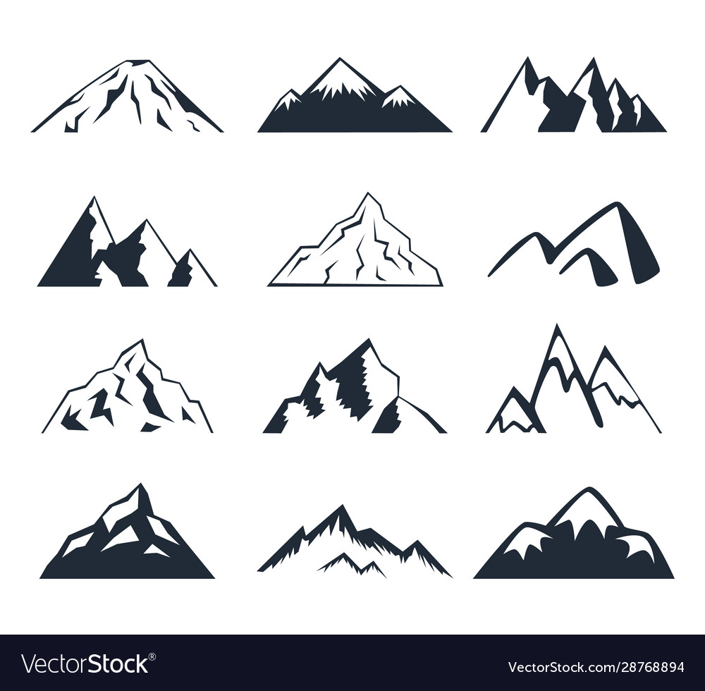 Black and white mountains Royalty Free Vector Image