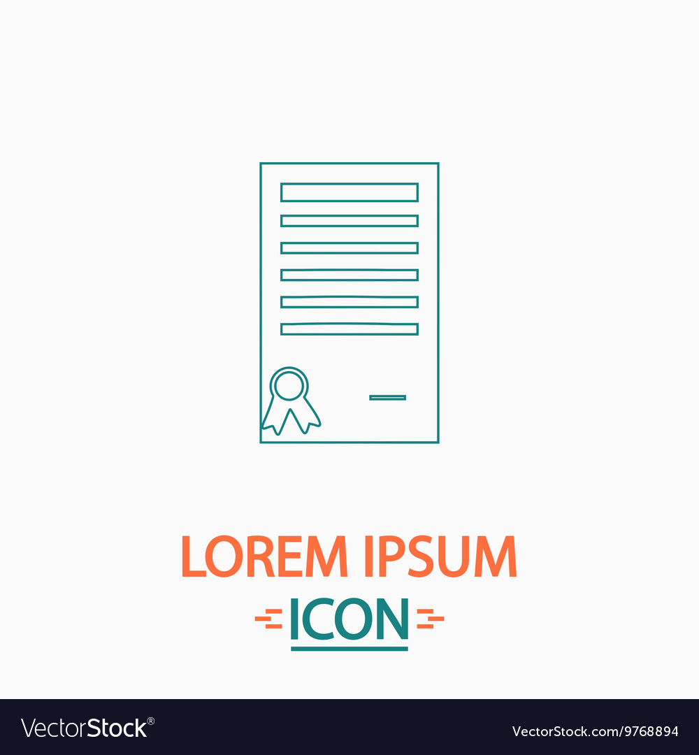 Certificate computer symbol vector image Certificate computer symbol