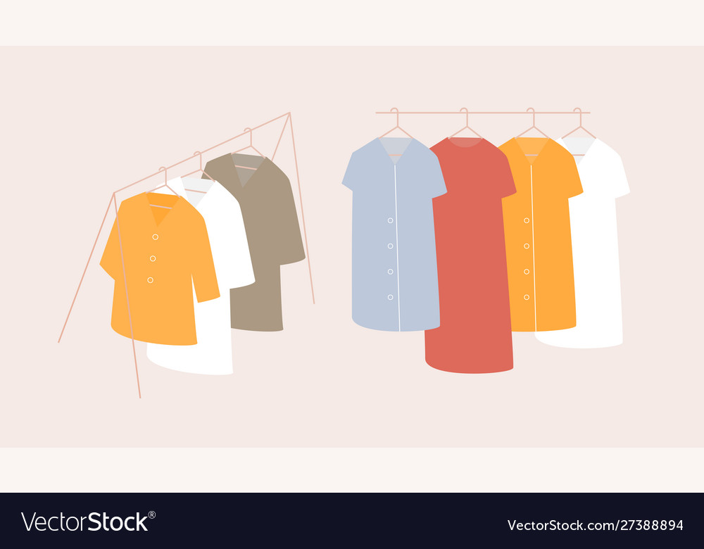 Clothing store showroom fashion shop sale garment vector image Clothing store showroom fashion shop sale garment