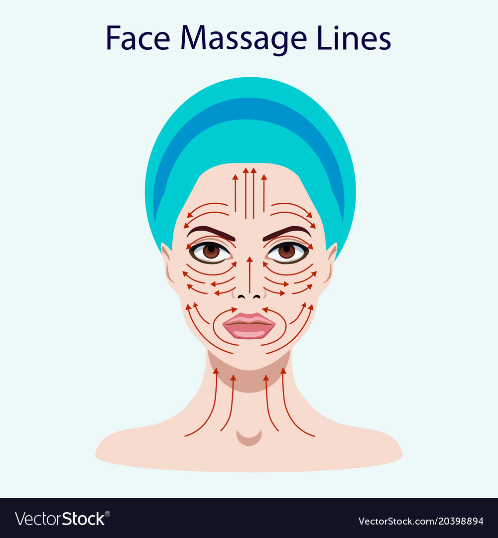 Coloured set of face massage Royalty Free Vector Image