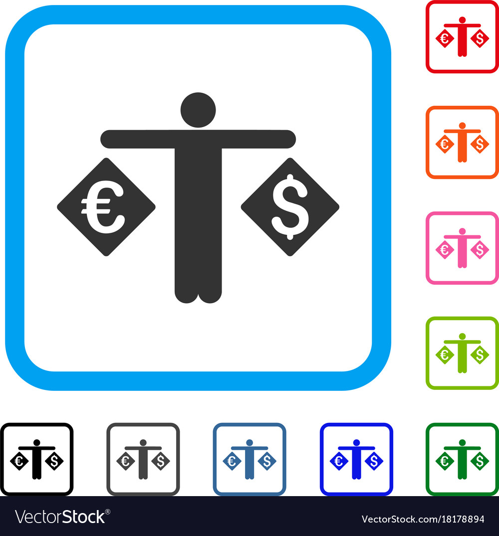Currency trader framed icon