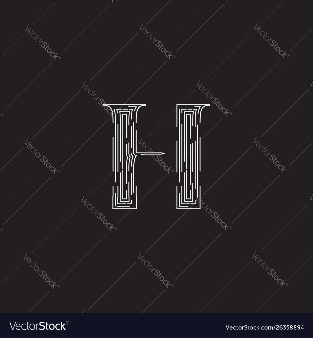 Elegant character from a fontset made dashed vector image Elegant character from a fontset made dashed