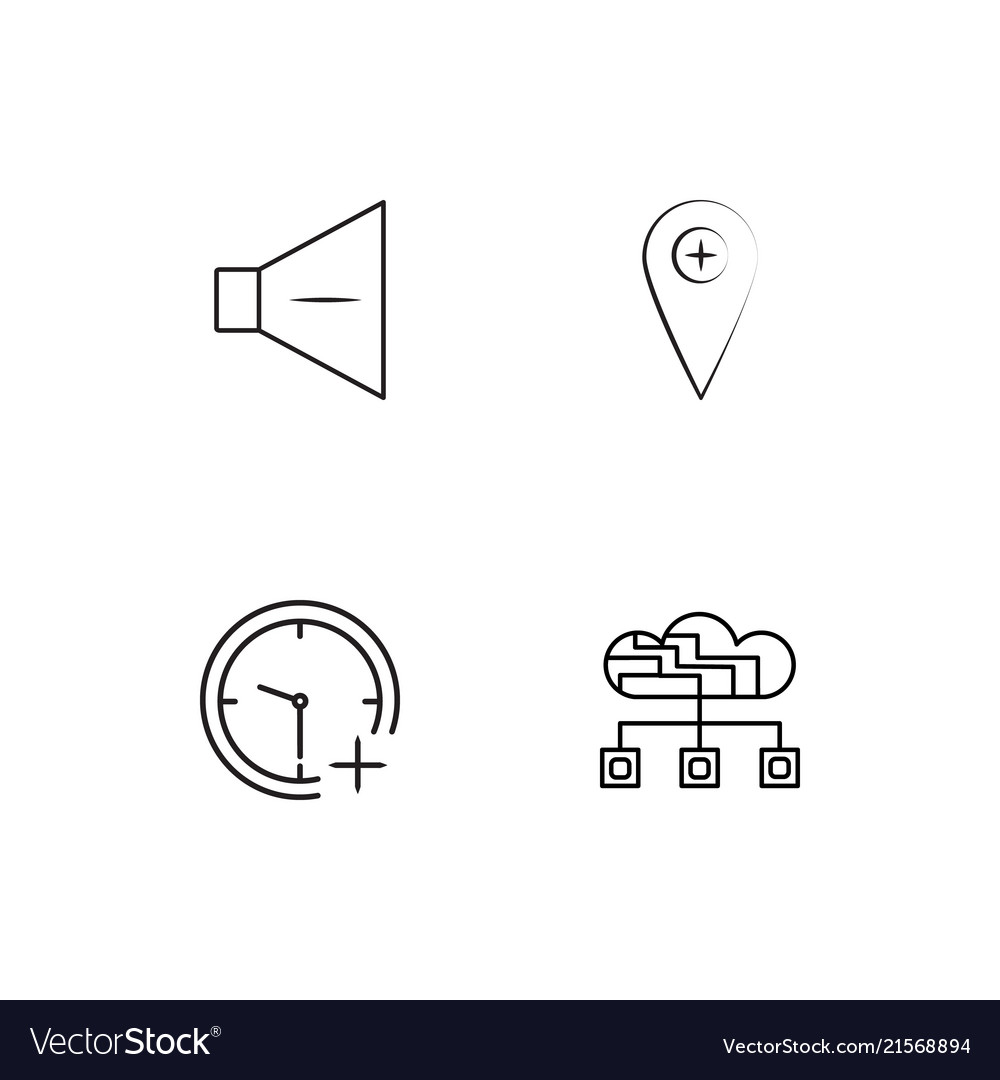 Essential linear icons set simple outline