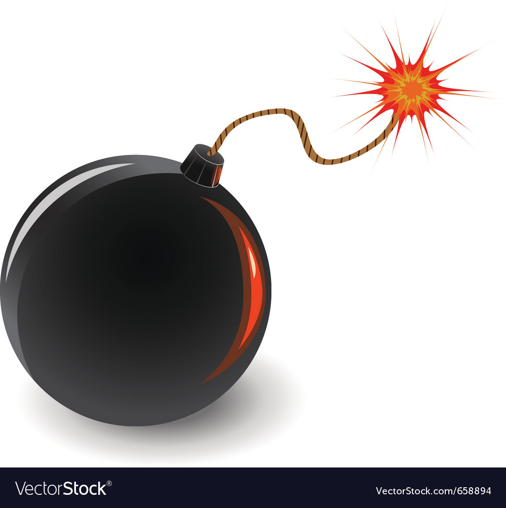 Exploding Bomb with Burning Fuse