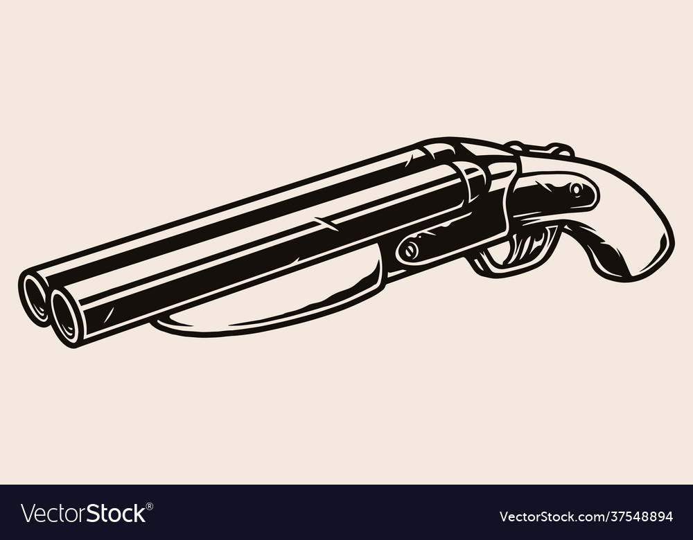 Gangster short barreled shotgun concept Royalty Free Vector