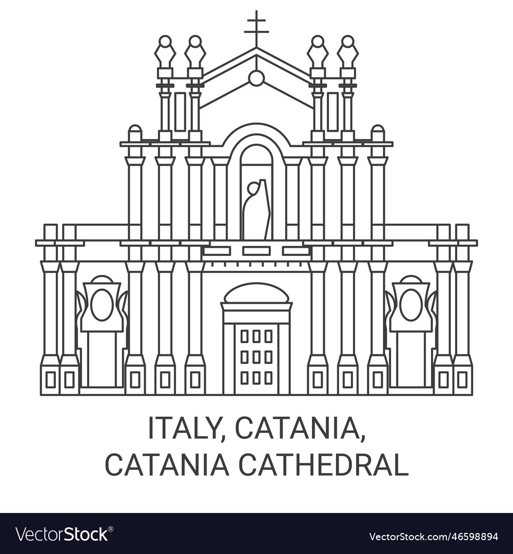 Italy catania cathedral travel landmark Royalty Free Vector