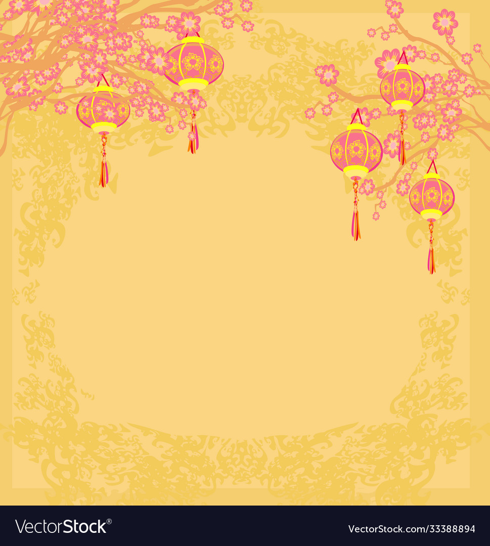 Lanterns will bring good luck and peace to prayer vector image Lanterns will bring good luck and peace to prayer
