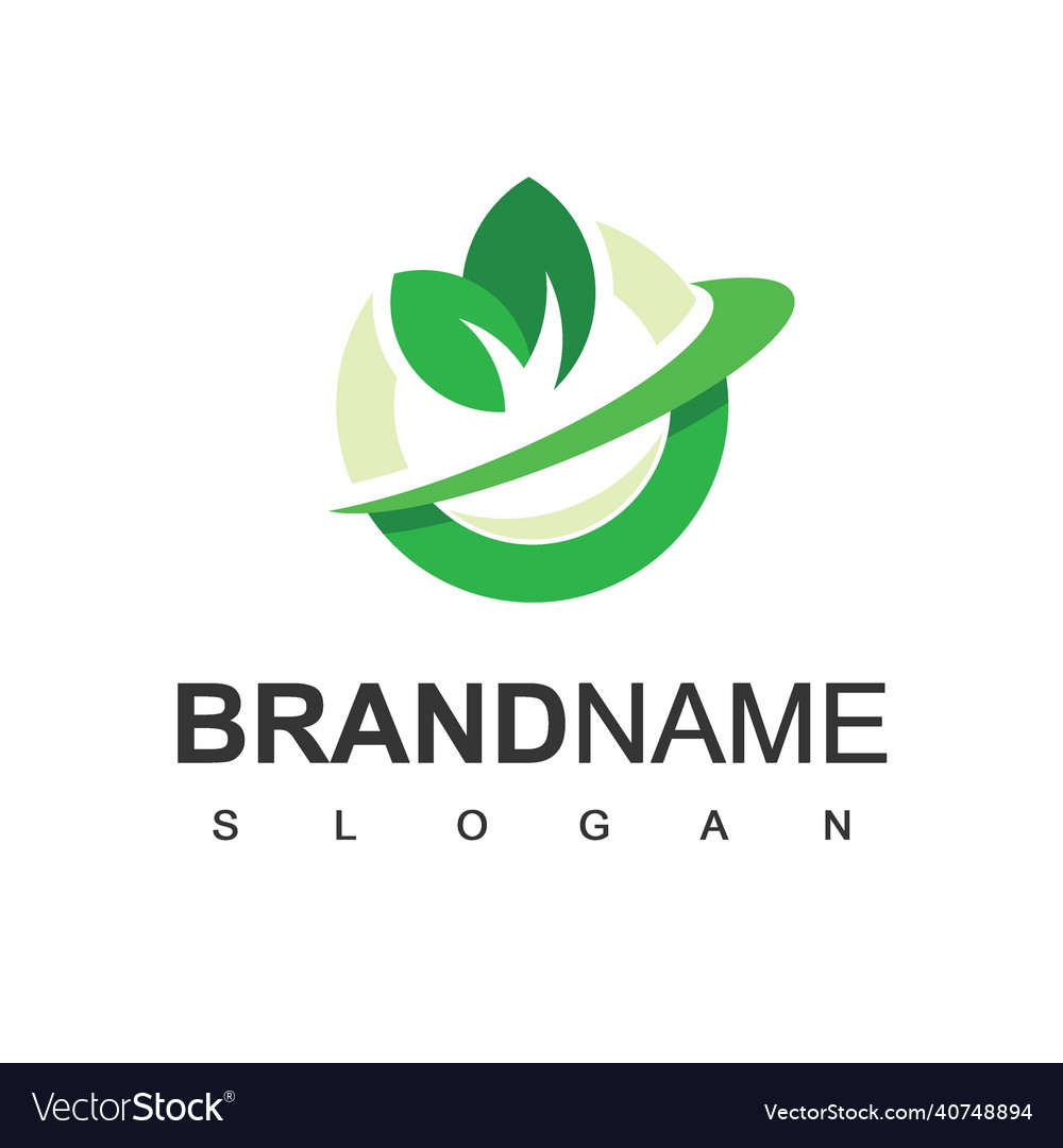 Leaf planet logo design template