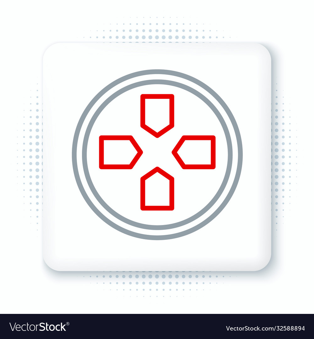 Line gamepad icon isolated on white background Vector Image Line gamepad icon isolated on white background