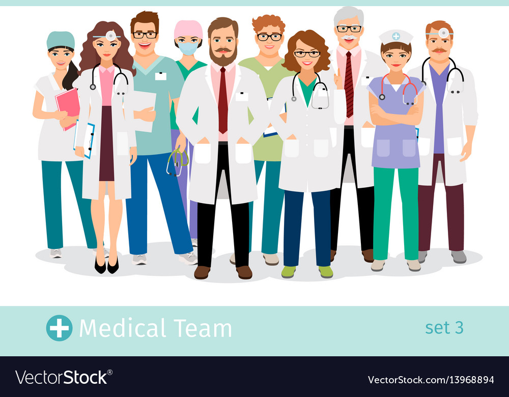 Medical staff professionals group in uniform Vector Image