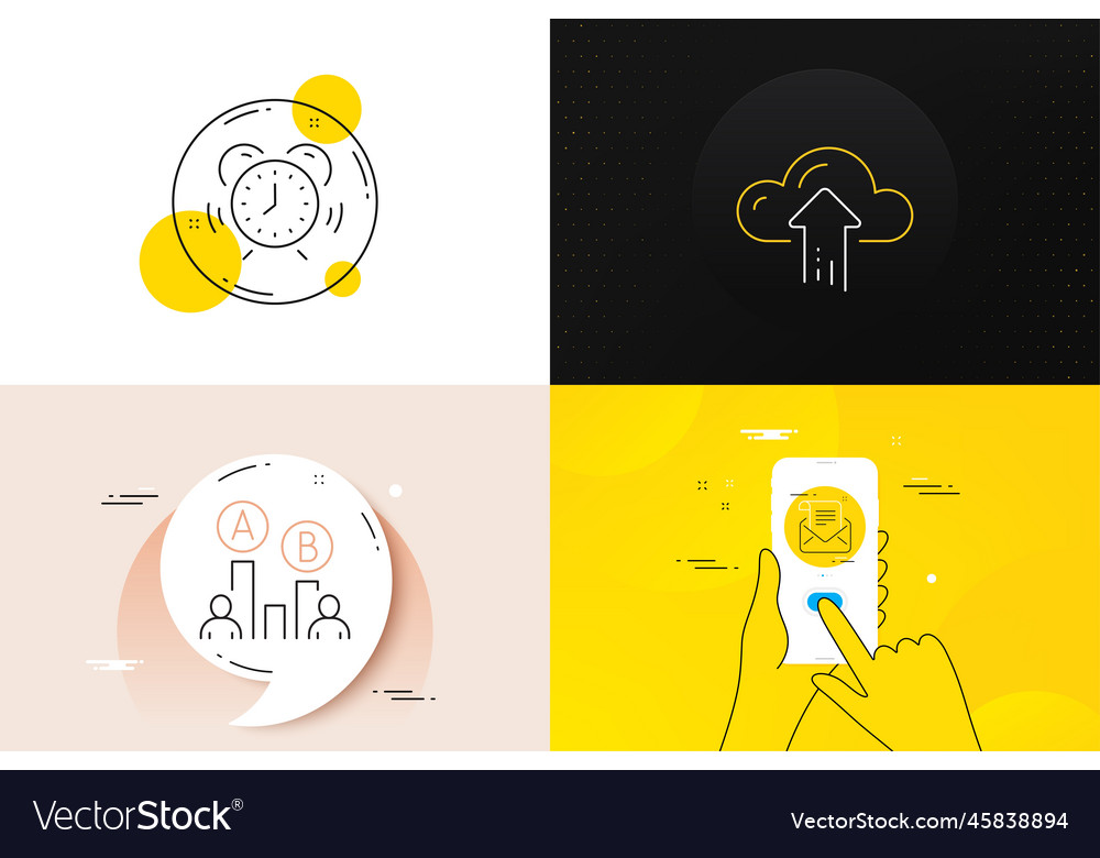Minimal set of time management ab testing vector image Minimal set of time management ab testing