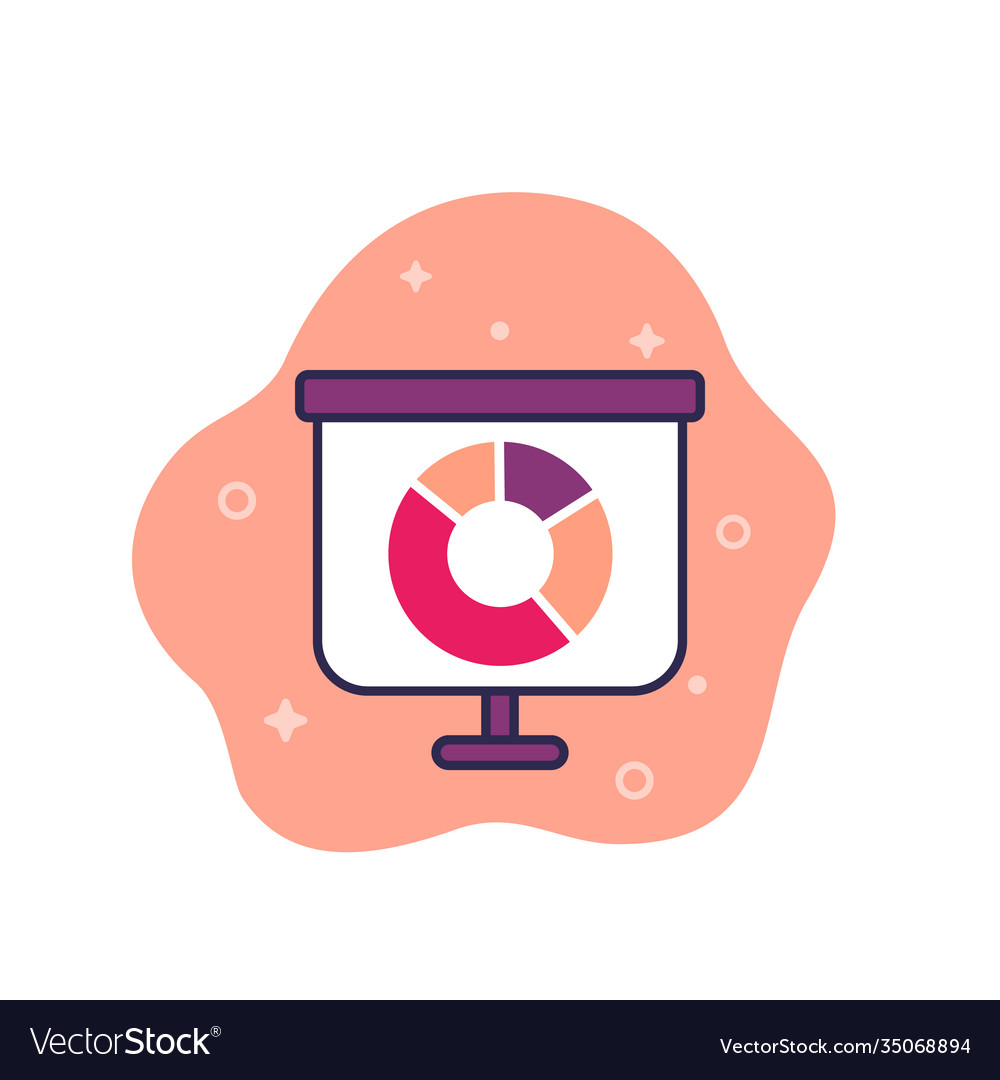 Presentation with chart icon outline