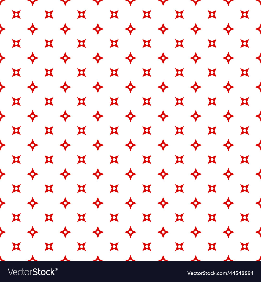 Red seamless ninja pattern on white background