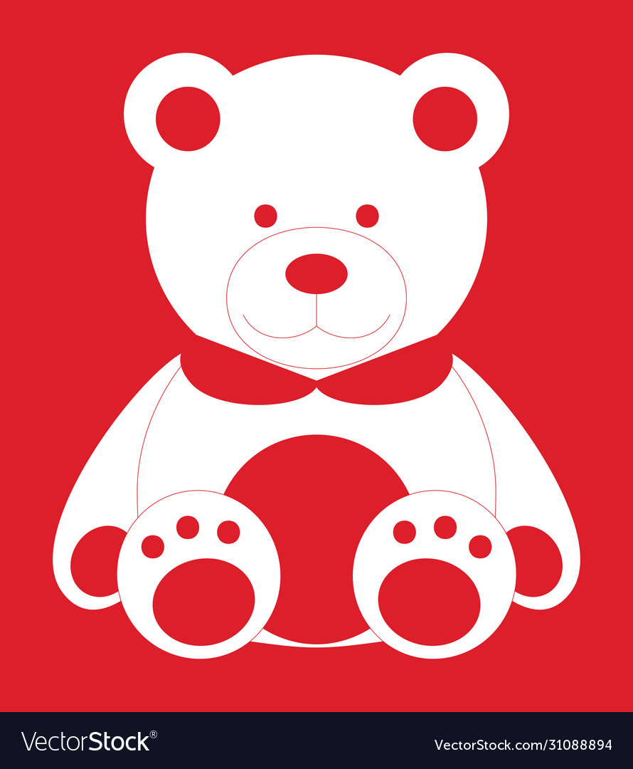 Red teddy bear Royalty Free Vector Image - VectorStock