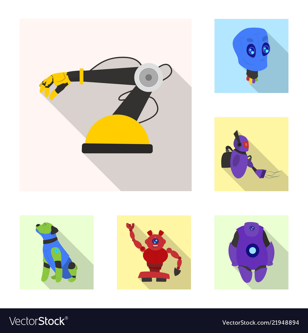 Robot and factory symbol vector image Robot and factory symbol
