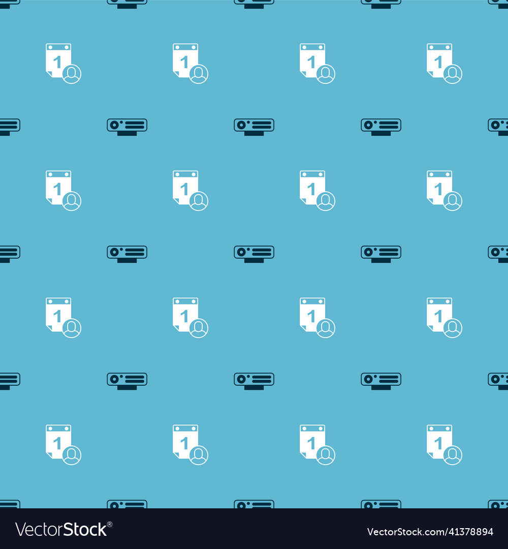 Set web camera and time management on seamless vector image Set web camera and time management on seamless