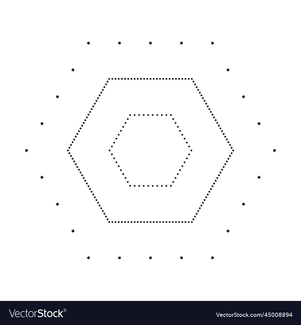 Tracing hexagon shape symbol dashed and dotted vector image Tracing hexagon shape symbol dashed and dotted