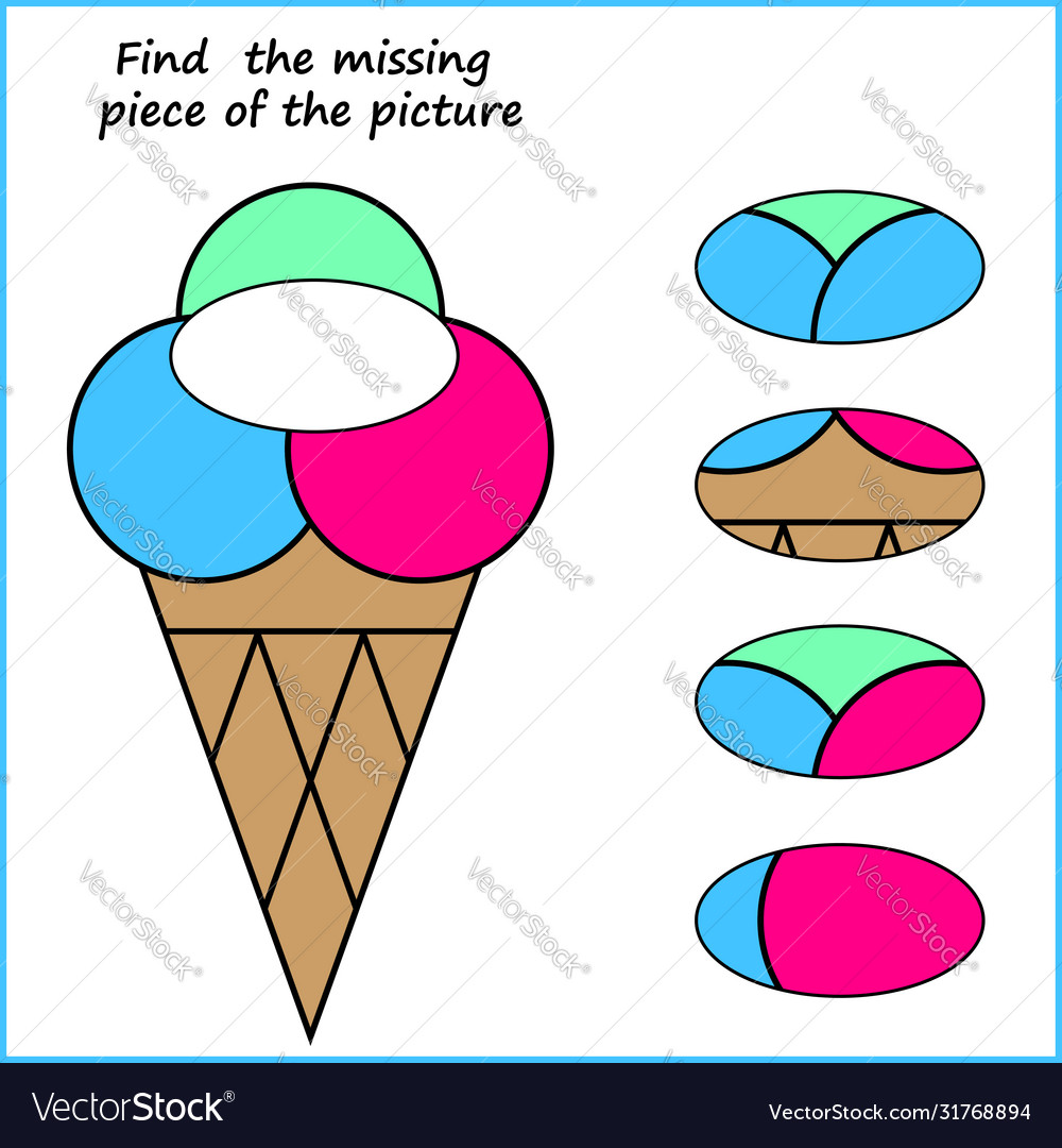 Visual logic puzzle find missing piece