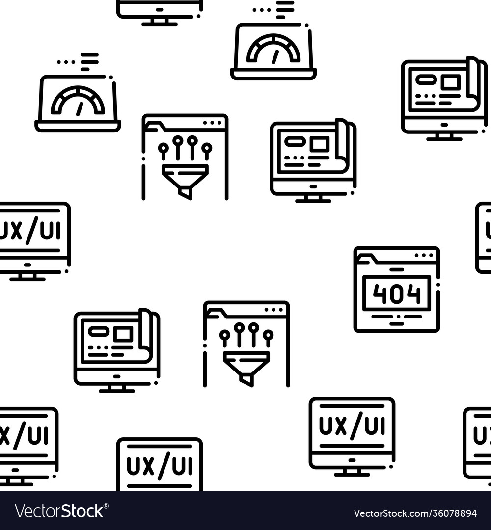 Web design development seamless pattern vector image Web design development seamless pattern