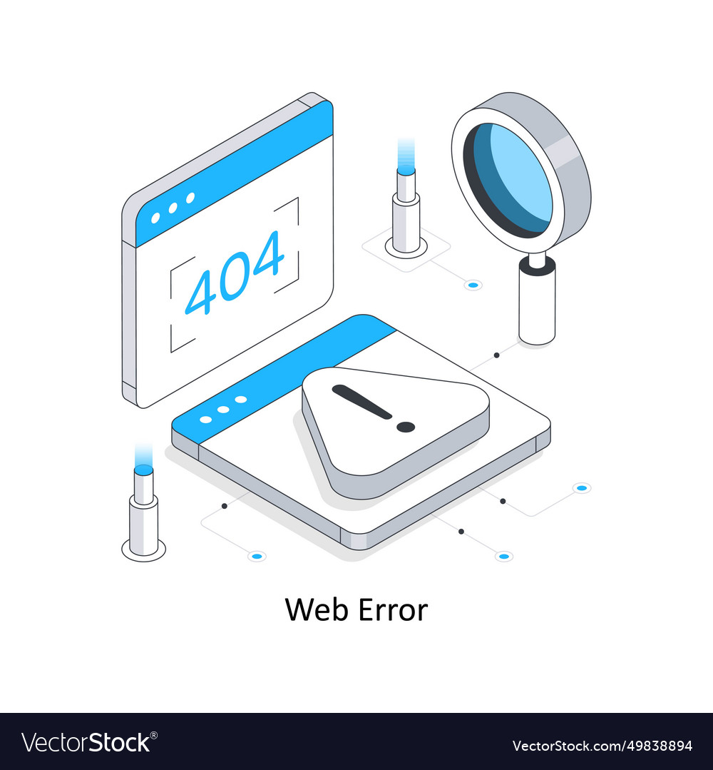 Web error isometric stock eps file