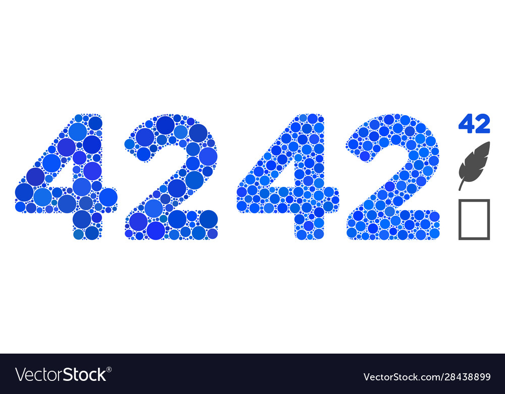 42 digits text composition icon round dots vector image 42 digits text composition icon round dots