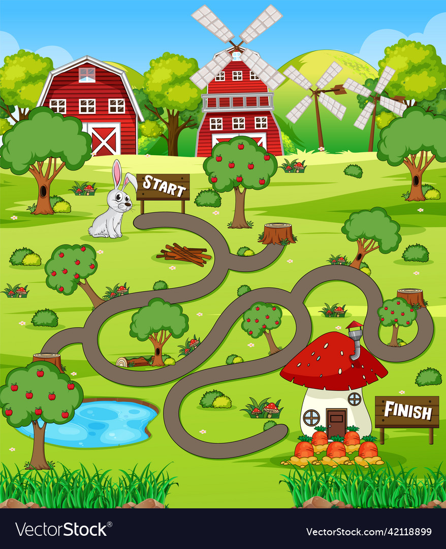 A farm boardgame template Royalty Free Vector Image