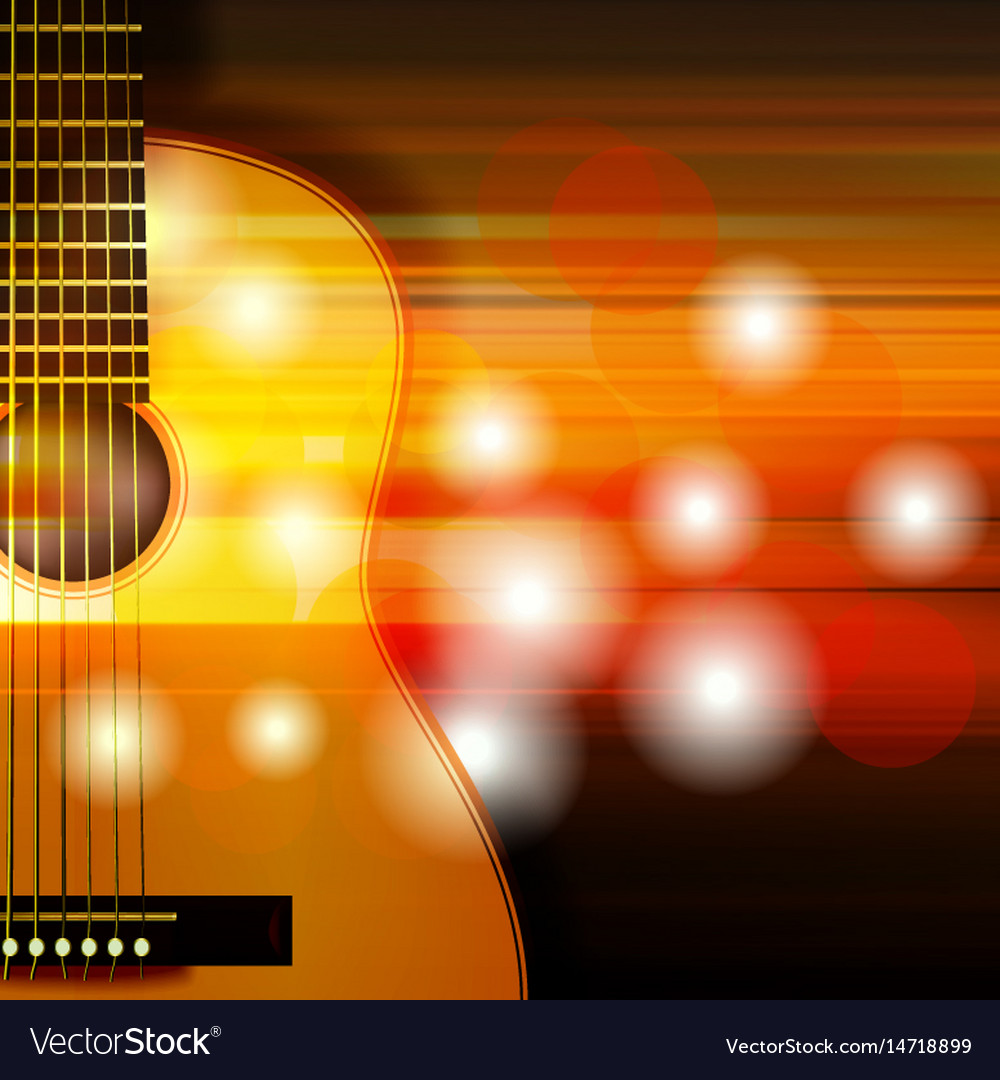 Abstract background with acoustic guitar Vector Image