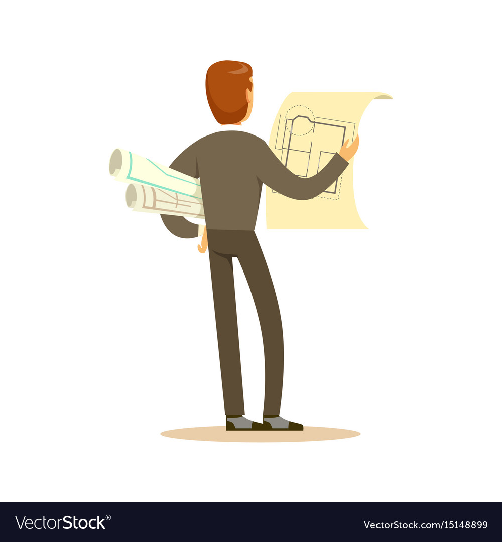Architect Examining Blueprint