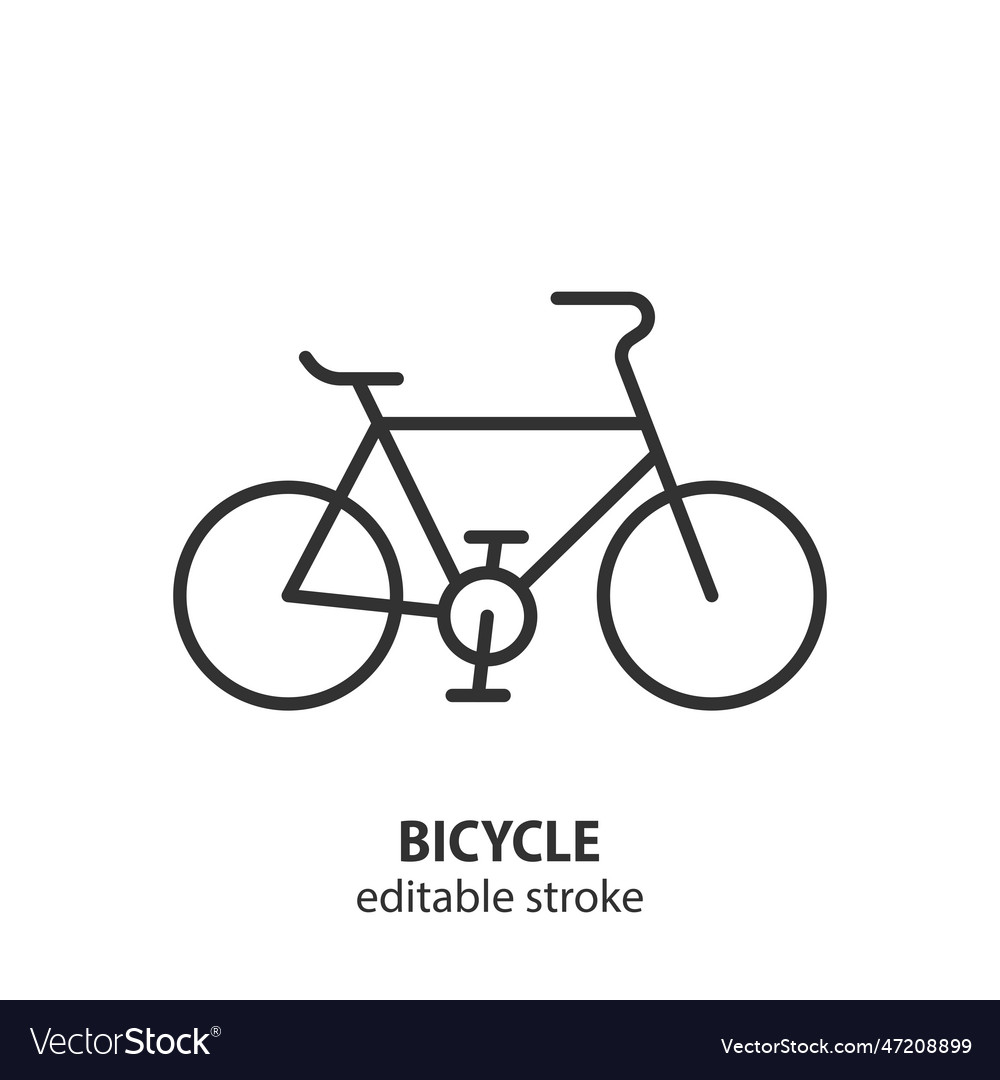 Bicycle line icon biking activity outline symbol Vector Image