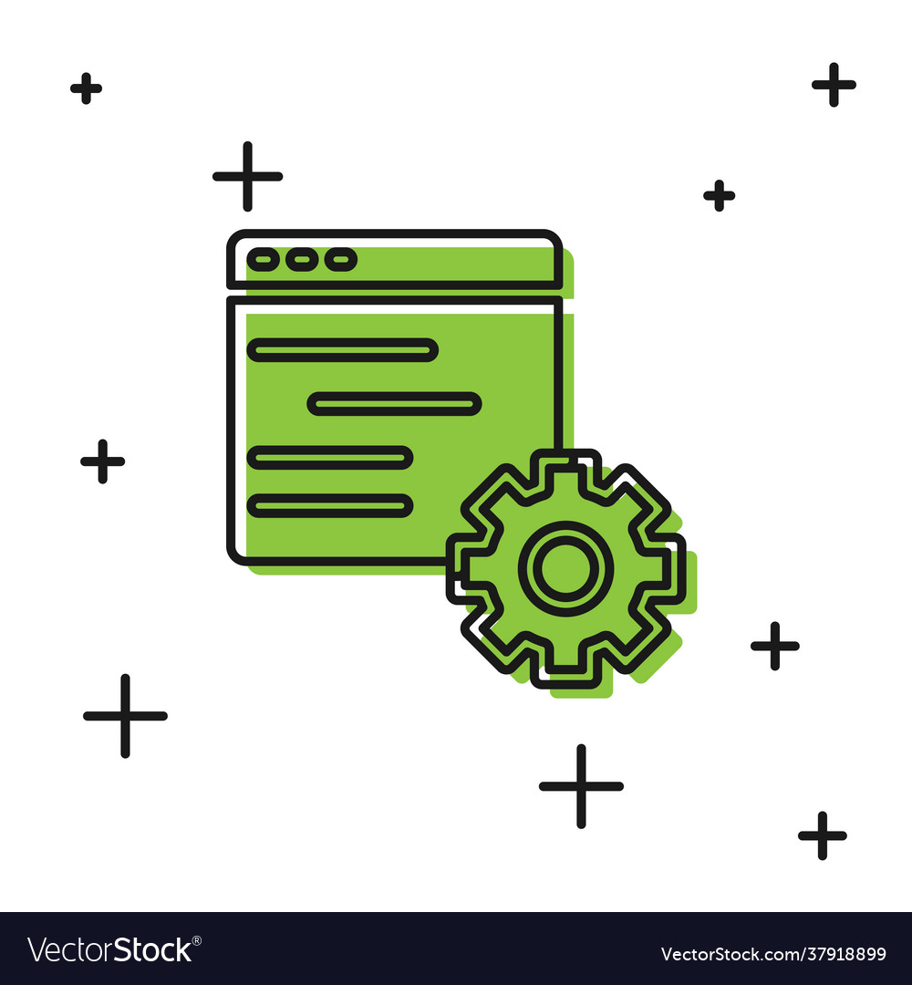 Black computer api interface icon isolated vector image Black computer api interface icon isolated