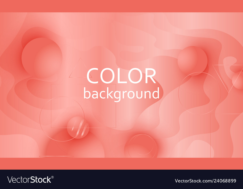 Coral color background fluid shapes pattern