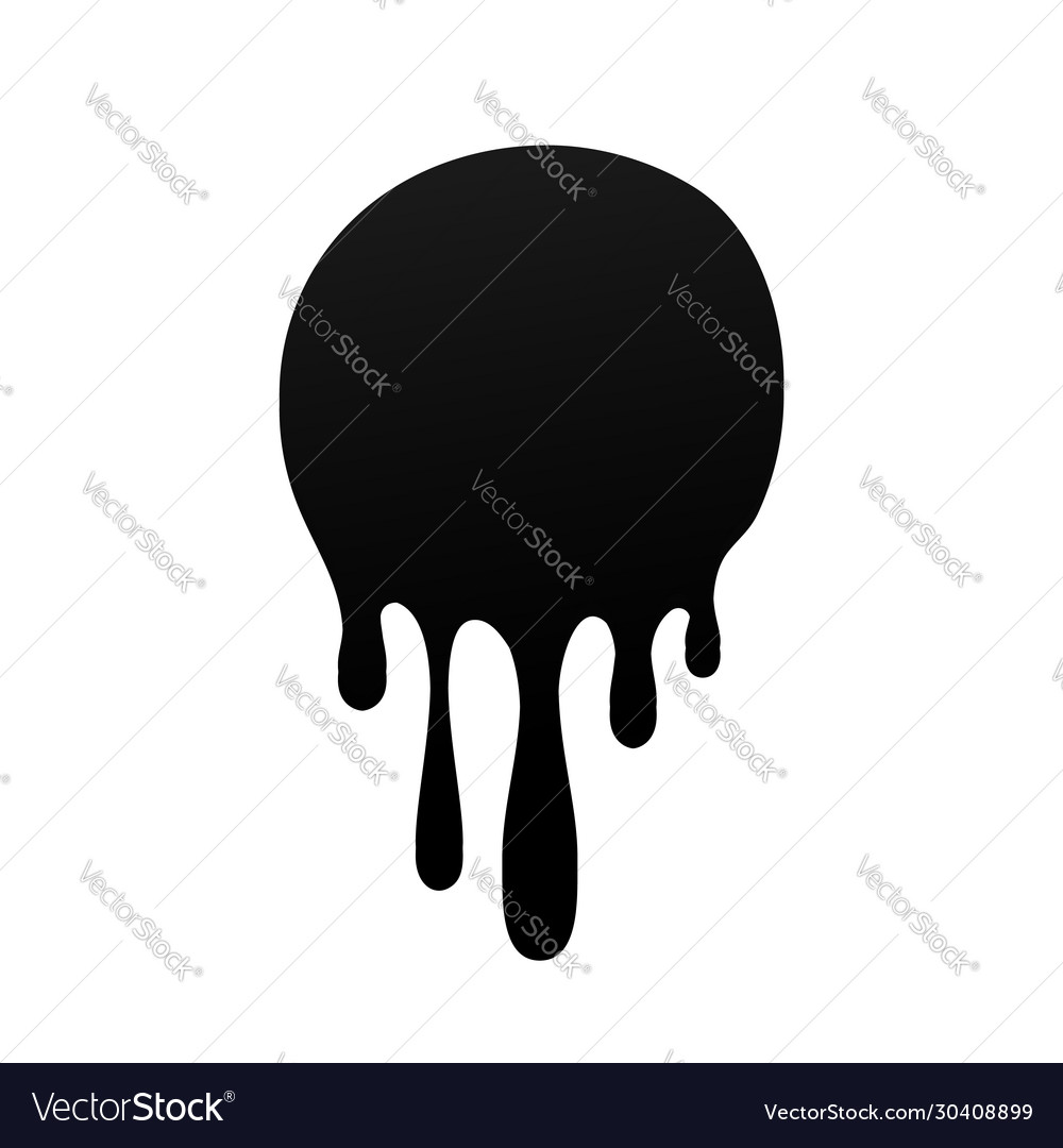 Drip Paint Ink Stain Drop Melt Liquid Isolated Vector Image