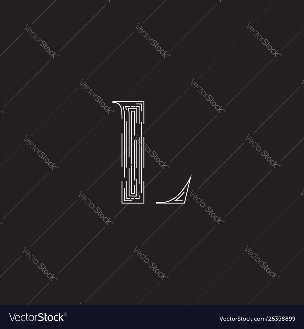Elegant character from a fontset made dashed vector image Elegant character from a fontset made dashed