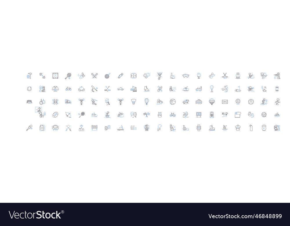 Exercise routines line icons collection cardio Vector Image Exercise routines line icons collection cardio