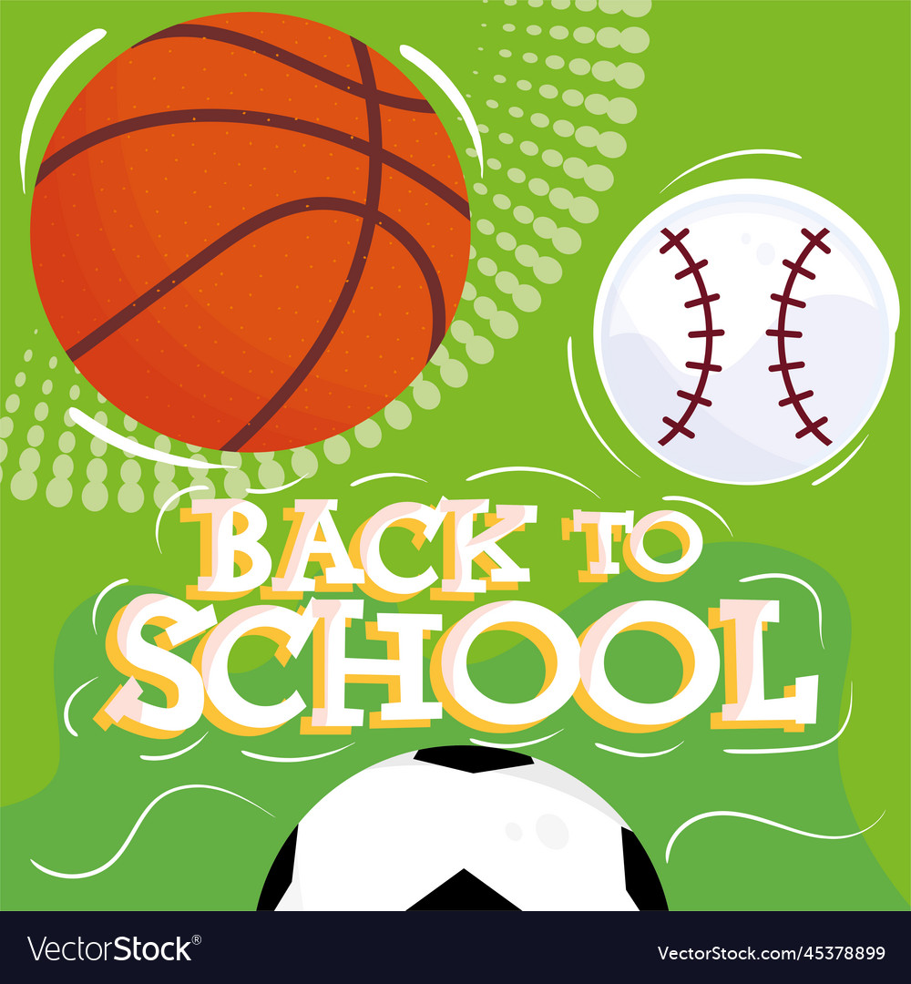 Group of sport balls back to school poster