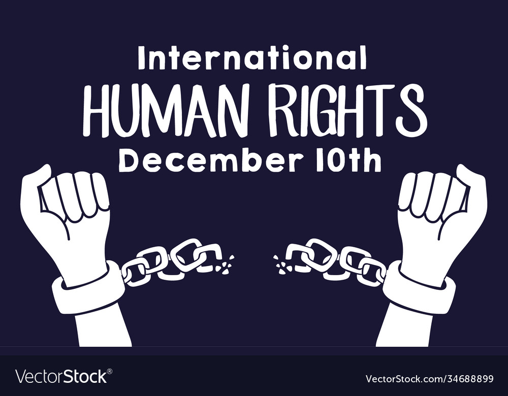 Human Rights Campaign Lettering With Hands Vector Image