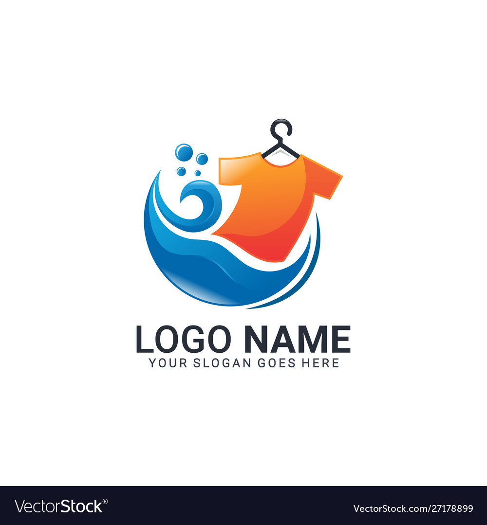 Laundry logo design with abstract and modern