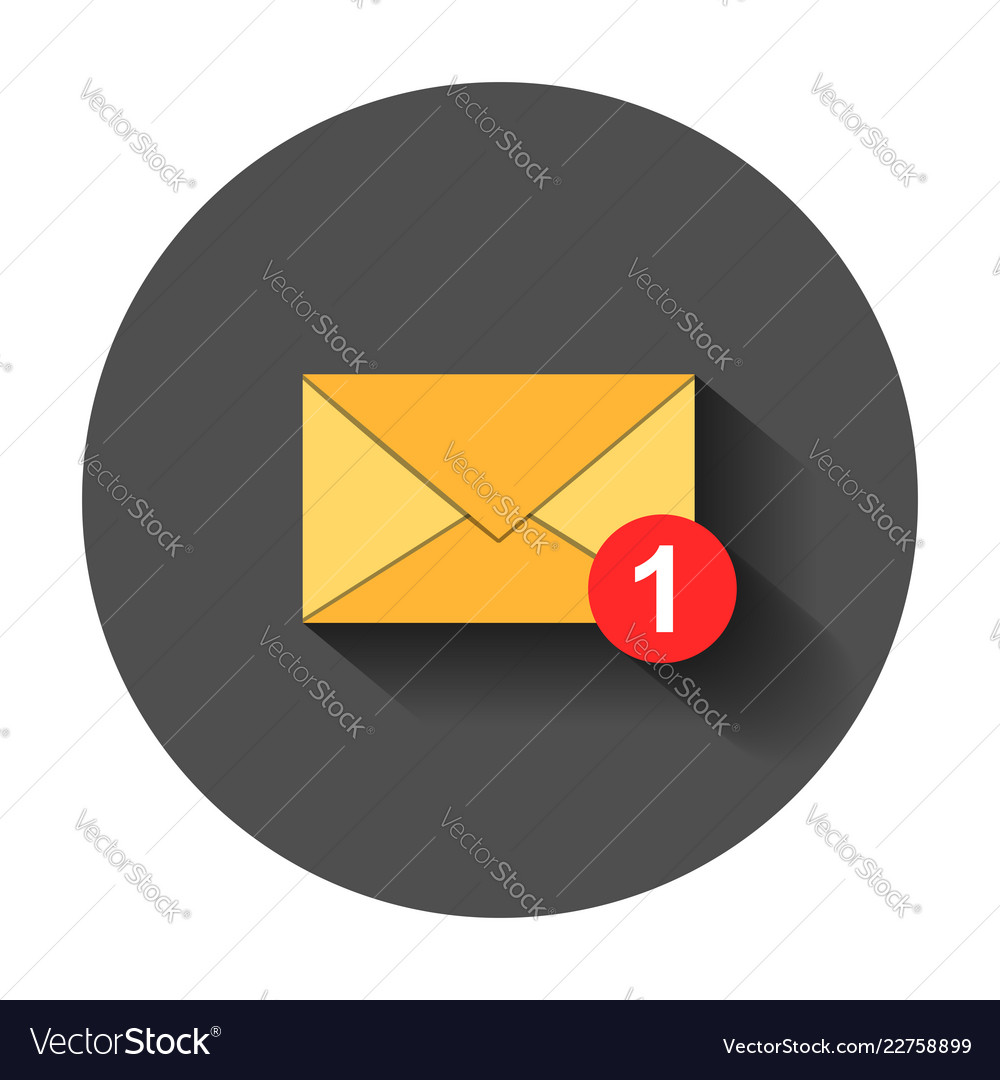 Mail envelope icon in flat style email message vector image Mail envelope icon in flat style email message