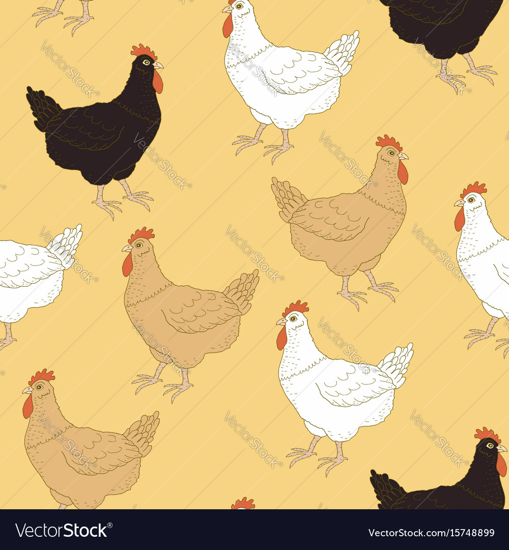 Pattern with chickens Royalty Free Vector Image