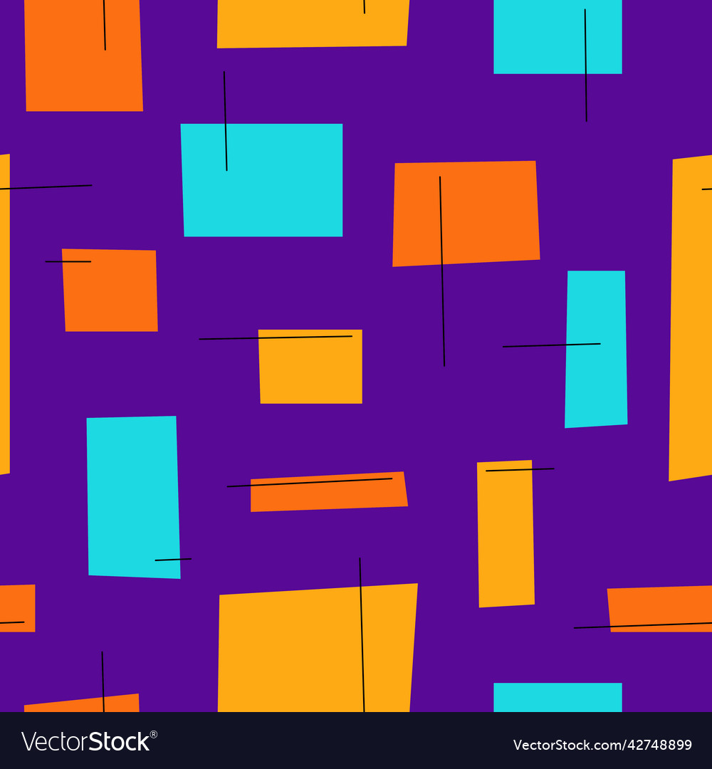 Seamless pattern with shapes and lines