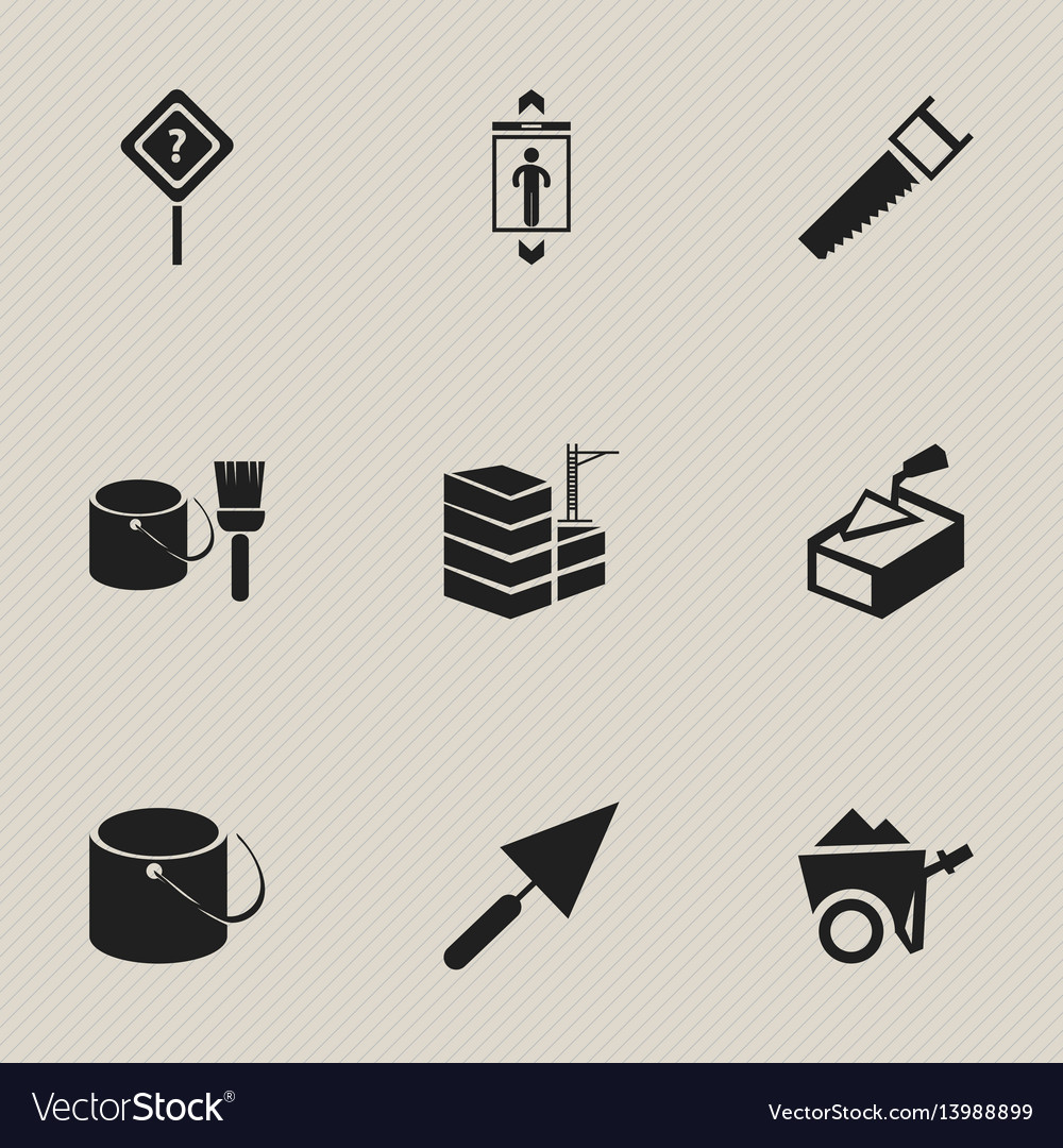 Set of 9 editable structure icons includes vector image Set of 9 editable structure icons includes