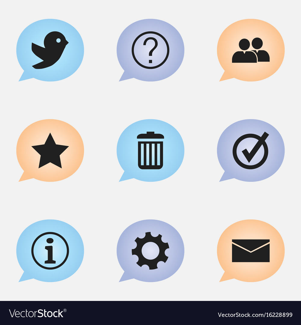 Set of 9 editable web icons includes symbols