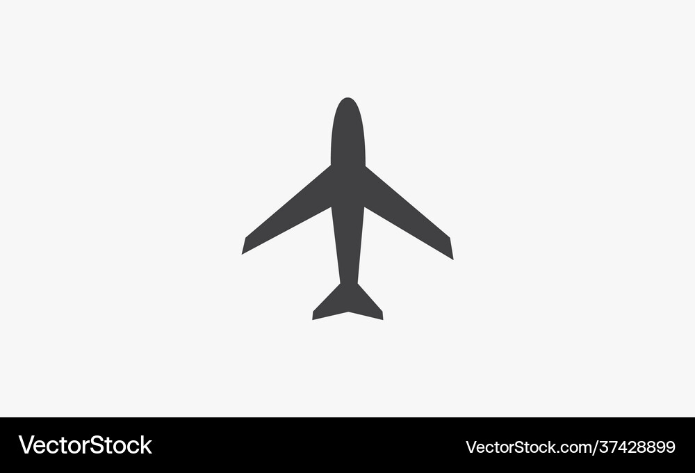 Simple plane icon flat Royalty Free Vector Image