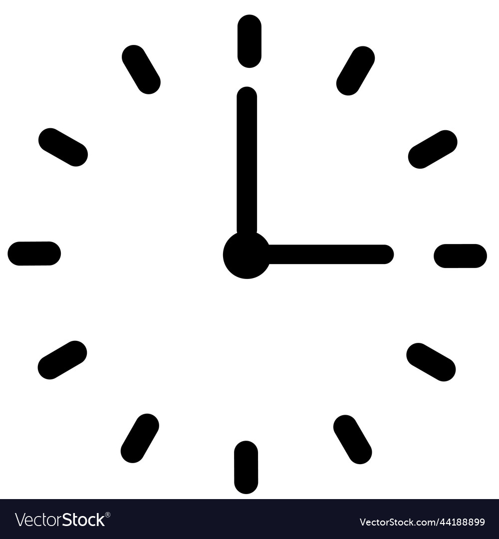 Simple time clock analog icon watch symbol vector image Simple time clock analog icon watch symbol