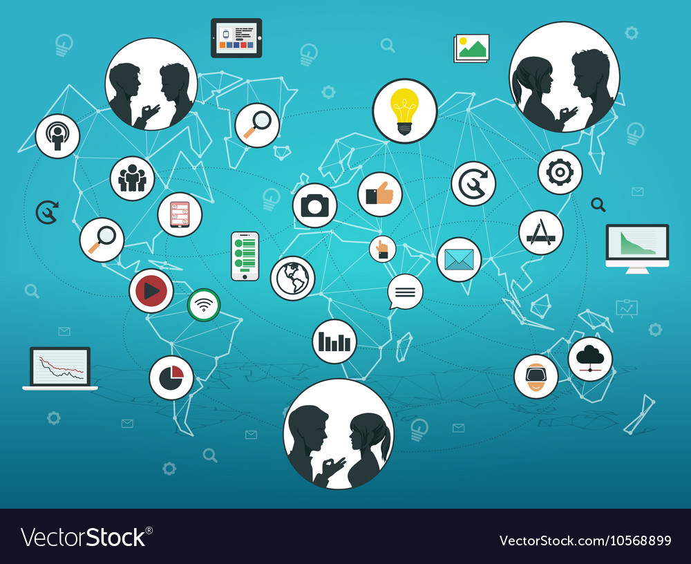 Social media network connection concept peoples